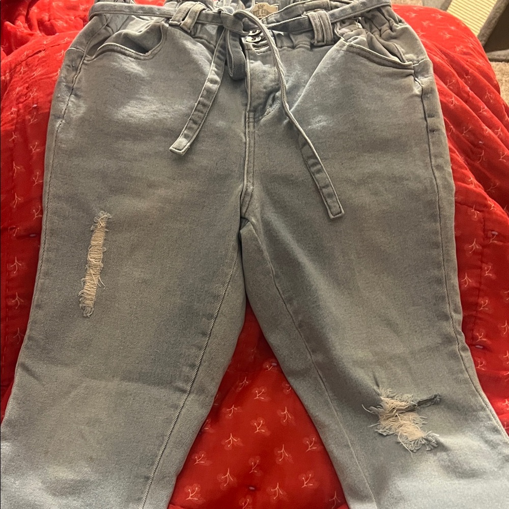 Light Blue Distressed Skinny Jeans